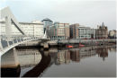 The Tradeston Bridge (the Squiggly bridge) to the left.