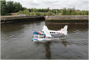 Sea Plane arriving at the Science Centre pier.