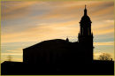 the same building against the sunset