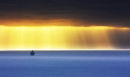 Attack Ship at Sunset.