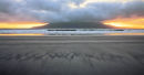 rum from eigg at sunset
