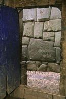 Cusco's Inca twelve-angled stone through a Colonial doorway