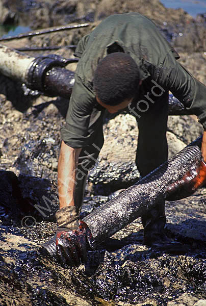 Clearing oil spill