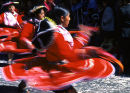 Traditional dancer in motion, Cusco, Peru