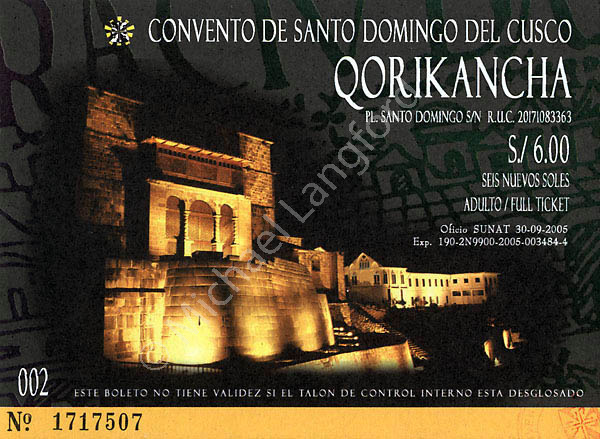 Qorikancha visitor ticket image