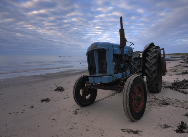 Tractor on Boulmer beach