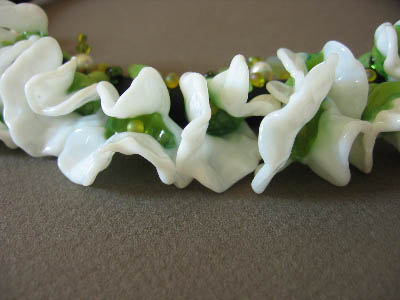 A close-up of the sweet peas