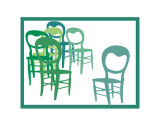 Six Green Chairs 
