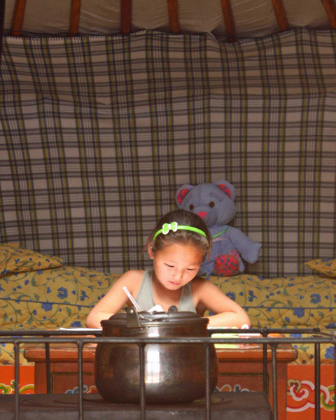 Homework at the Mongolian Orphanage