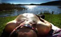 Sunbathing by The Lake