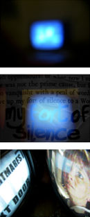 MY FORT OF SILENCE  (2004)
(Photo documentation of video installation).