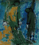 Spring in the air. oil and indian ink on paper. 20cm x 20cm. Private Collection.