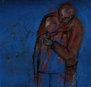 A simple tenderness. oil and ink on paper 15cm x15cm. 2010 Private Collection
