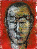 Small Red Head. oil paint and Indian ink on paper. 2007 15cm x 11cm £100