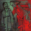 'And the tongues of men were joined in the first wrath, before song.' 2008  Oil paint, indian ink and pastel on paper. 20 x 20cm.Private Collection