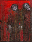 My brother my keeper. 2007. oil paint and indian ink on canvas. 19.5 x 14.5cm. Represented by Market House Gallery Marazion.Tel:01736 710252