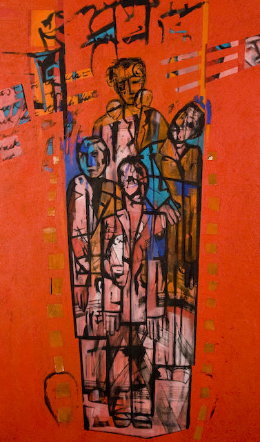 Fast Track Family.
2004/5 oil on canvas. 172 x 108cm. �2500.