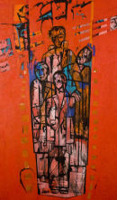 Fast Track Family.
2004/5 oil on canvas. 172 x 108cm. £2500.