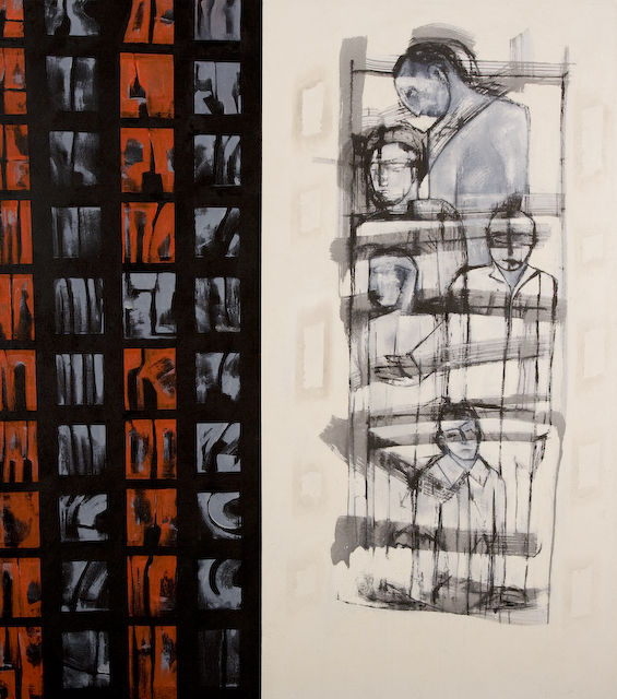 Newsreel Series 'Group images'
2008. oil on canvas. 175 x 160cm. �3500