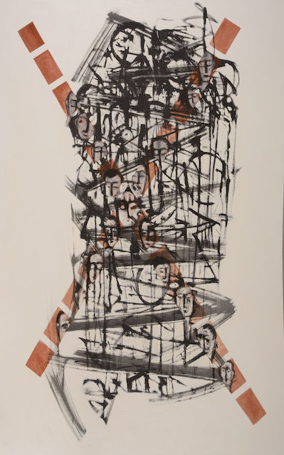 Container Series. oil and indian on ink canvas. 180cm x 112cm. 2003. �1750