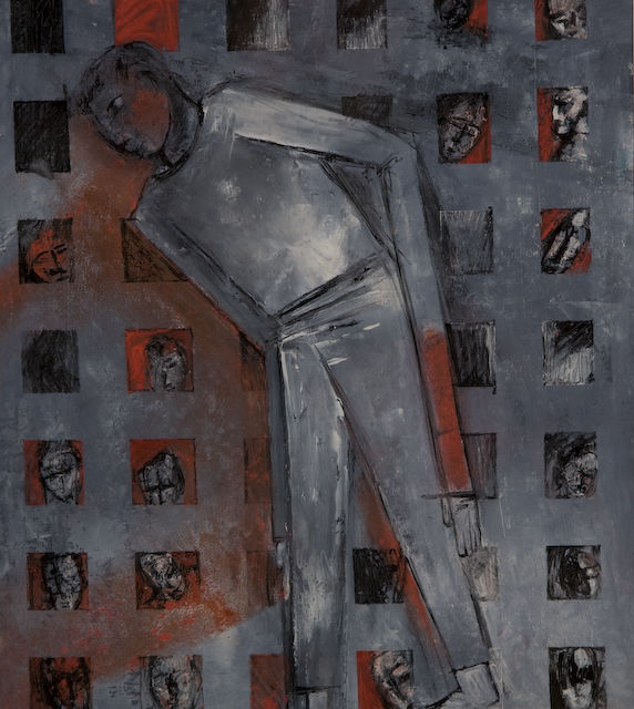Long reach and the daily images. ink,oil paint on paper. 30cm x 30cm. 2007. �350