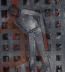 Long reach and the daily images. ink,oil paint on paper. 30cm x 30cm. 2007. £350