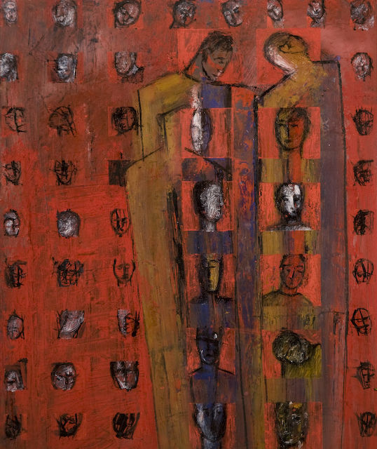 Scattered And Broken. Pastel indian ink and oil paint on paper. 35cm x 35cm. 2007. Private Collection.