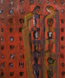 Scattered And Broken. Pastel indian ink and oil paint on paper. 35cm x 35cm. 2007. Private Collection.