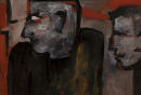 Faceing East.
2006. oil,ink and pastel on paper. 28 x 19cm. £250