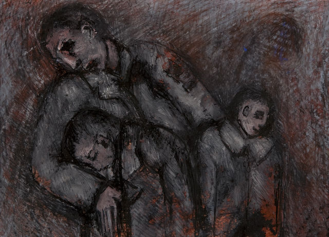 Rising to Birth with me as my own Brother.
2007 ink,oil and pastel on paper. 28 x 19cm. �225
