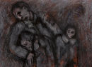 Rising to Birth with me as my own Brother.
2007 ink,oil and pastel on paper. 28 x 19cm. £225
