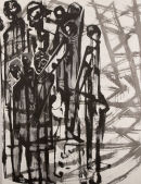 On Route to No Mans Land.
2001. oil and indian ink on canvas. 180 x 140cm. £2000