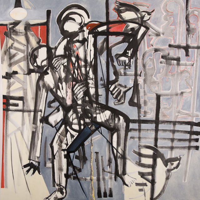 Interrogation.
2005. oil on canvas. 178 x 176cm. �3750