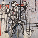 Interrogation.
2005. oil on canvas. 178 x 176cm. £3750
