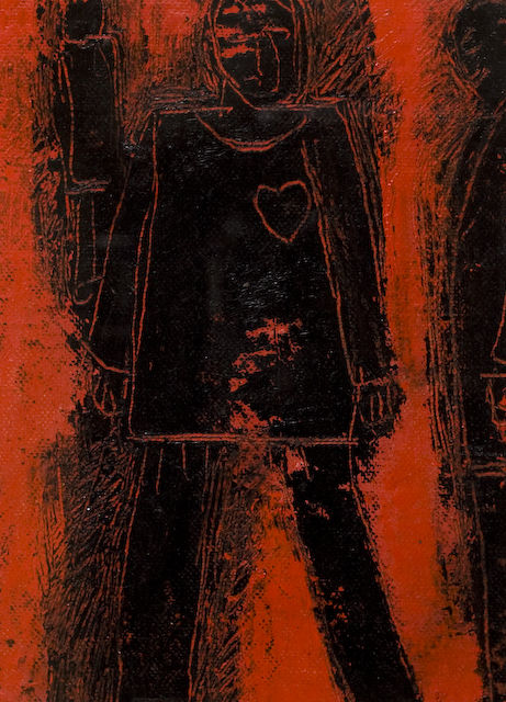 To Hatch the cry you have incubated here.
2008. oil on canvas. 21 x 13cm. Private collection.