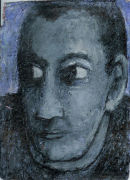 Small blue head. oil paint and indian ink on paper. 2007 15cm x 11 cm £100