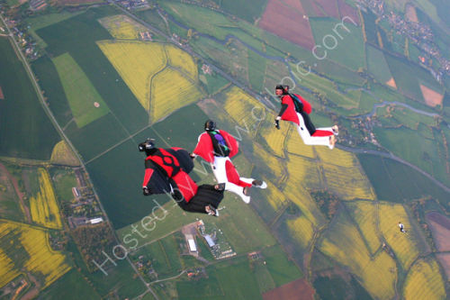 Wingsuiting over the dropzone!
