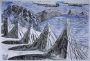 Titicaca Haystacks Blue&White