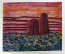 Maya sun - three-plate colour etching