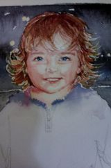 Susan Neale's Portrait demo in watercolours