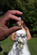 Marijke through the wedding ring.