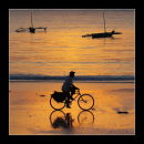 Cyclist on Diani Beach