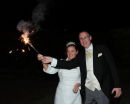 Kelly & Paul with sparklers - Heathlands Hotel - Bournemouth