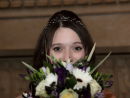 Sam with bouquet - The Manor House - Aldermaston