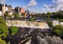 ireland waterfall, ennistymon water falls, county clare,ireland. famous irish tourist attractions